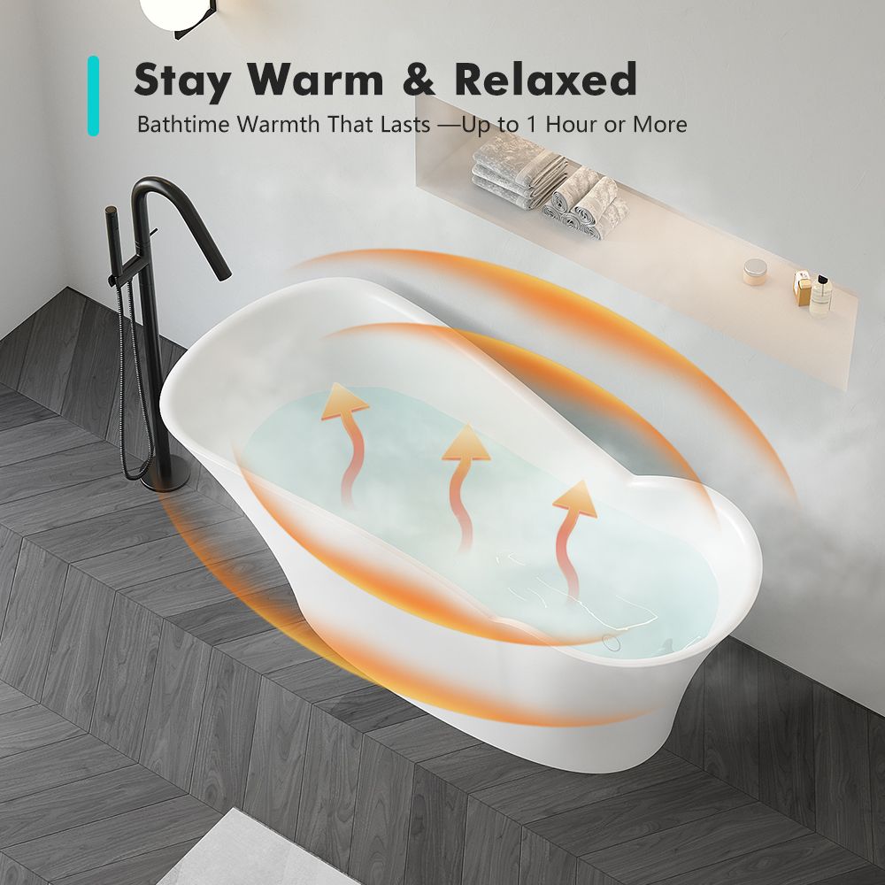 KT-8125 Modern Freestanding Butterfly Resin Stone Soaking Tub