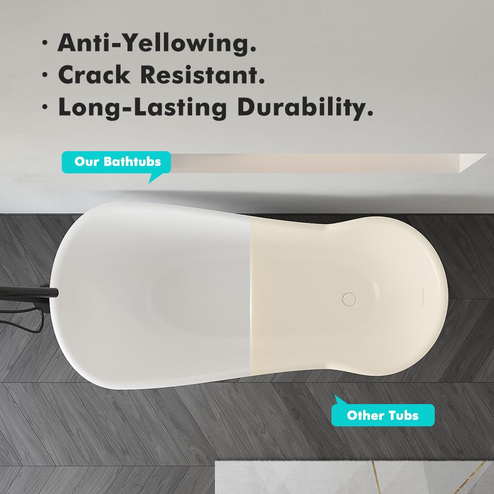 KT-8125 Modern Freestanding Butterfly Resin Stone Soaking Tub