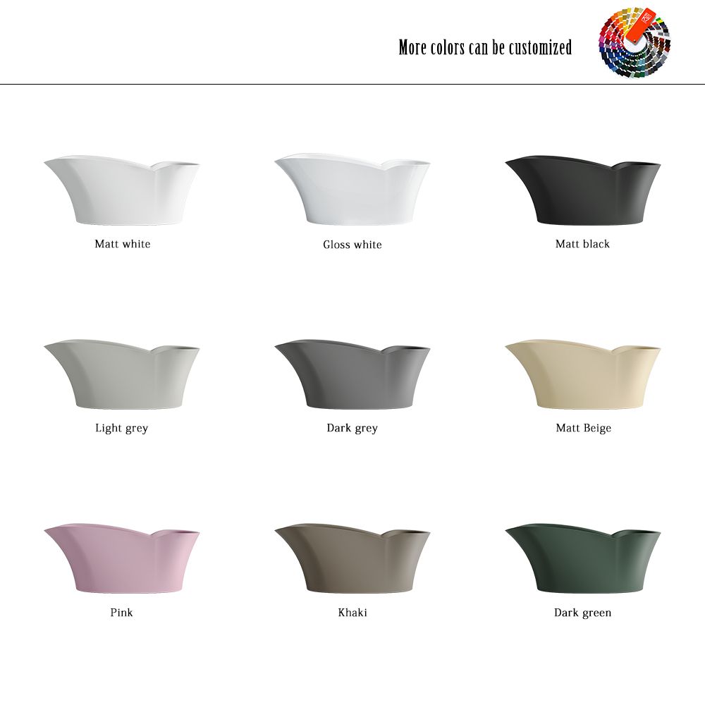 KT-8125 Modern Freestanding Butterfly Resin Stone Soaking Tub