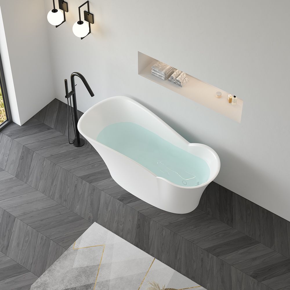 KT-8125 Modern Freestanding Butterfly Resin Stone Soaking Tub