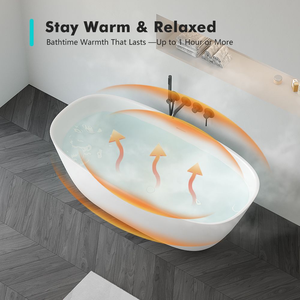 KT-8113 Artificial Stone Bathtubs Polymarble Freestanding Bathtub