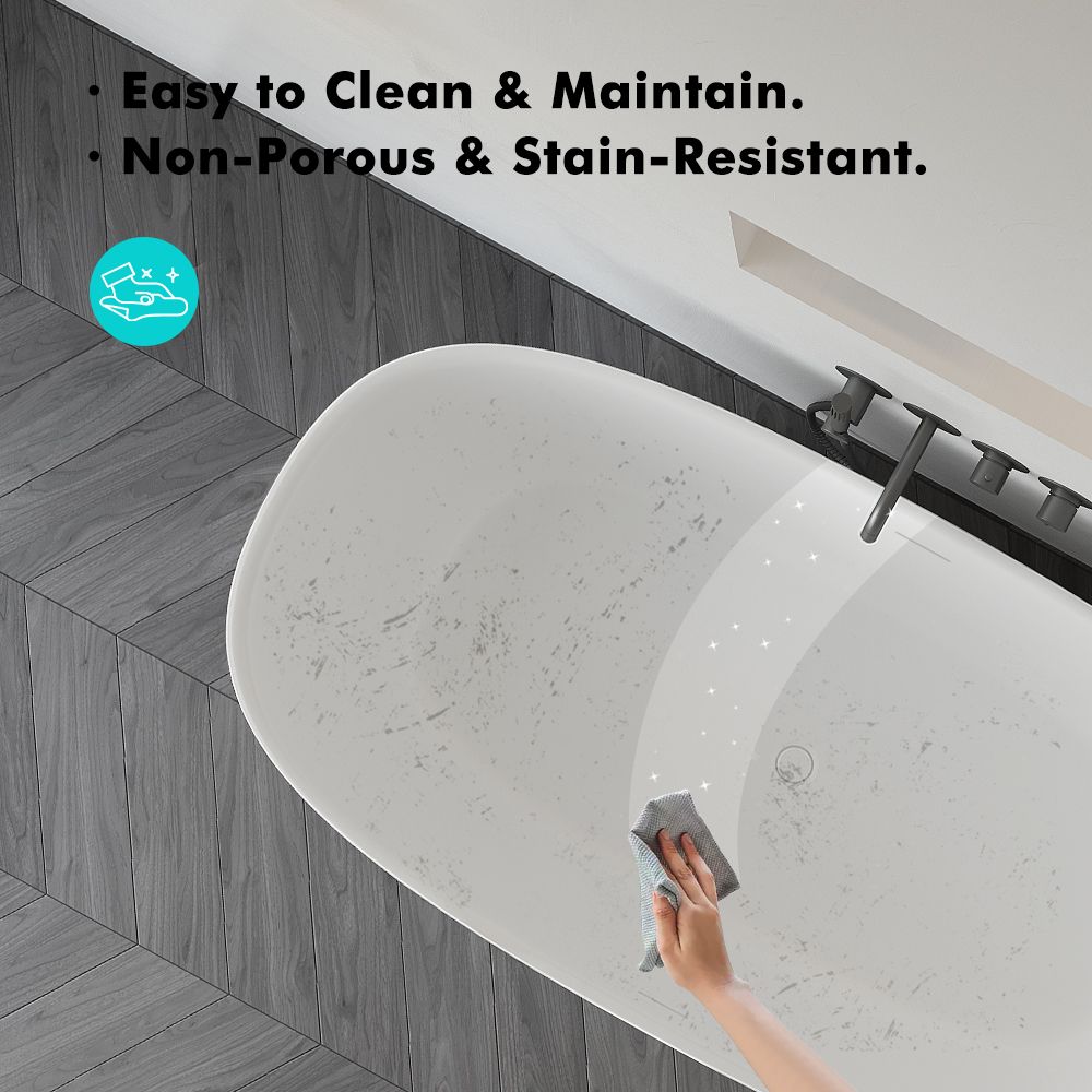 KT-8113 Artificial Stone Bathtubs Polymarble Freestanding Bathtub