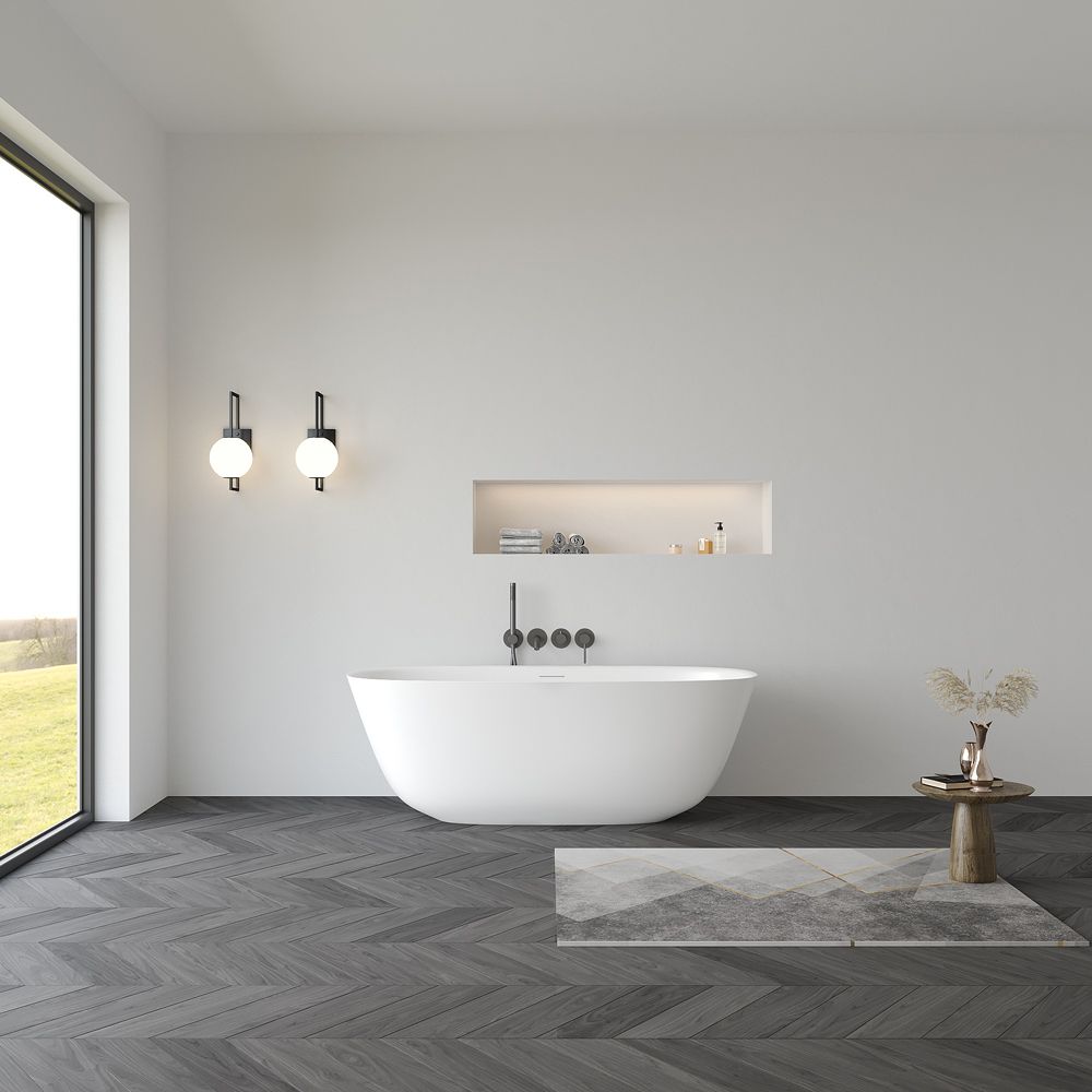 KT-8113 Artificial Stone Bathtubs Polymarble Freestanding Bathtub