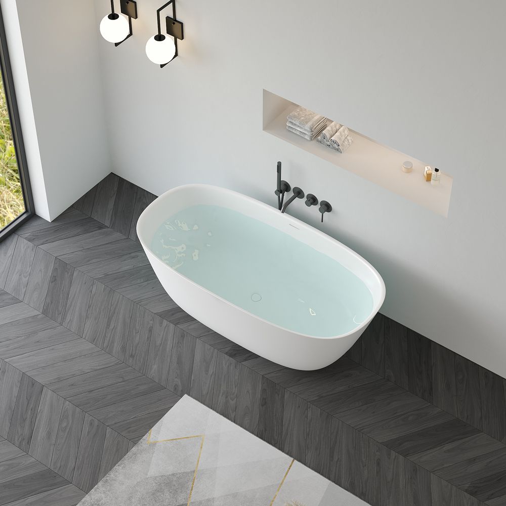 KT-8113 Artificial Stone Bathtubs Polymarble Freestanding Bathtub