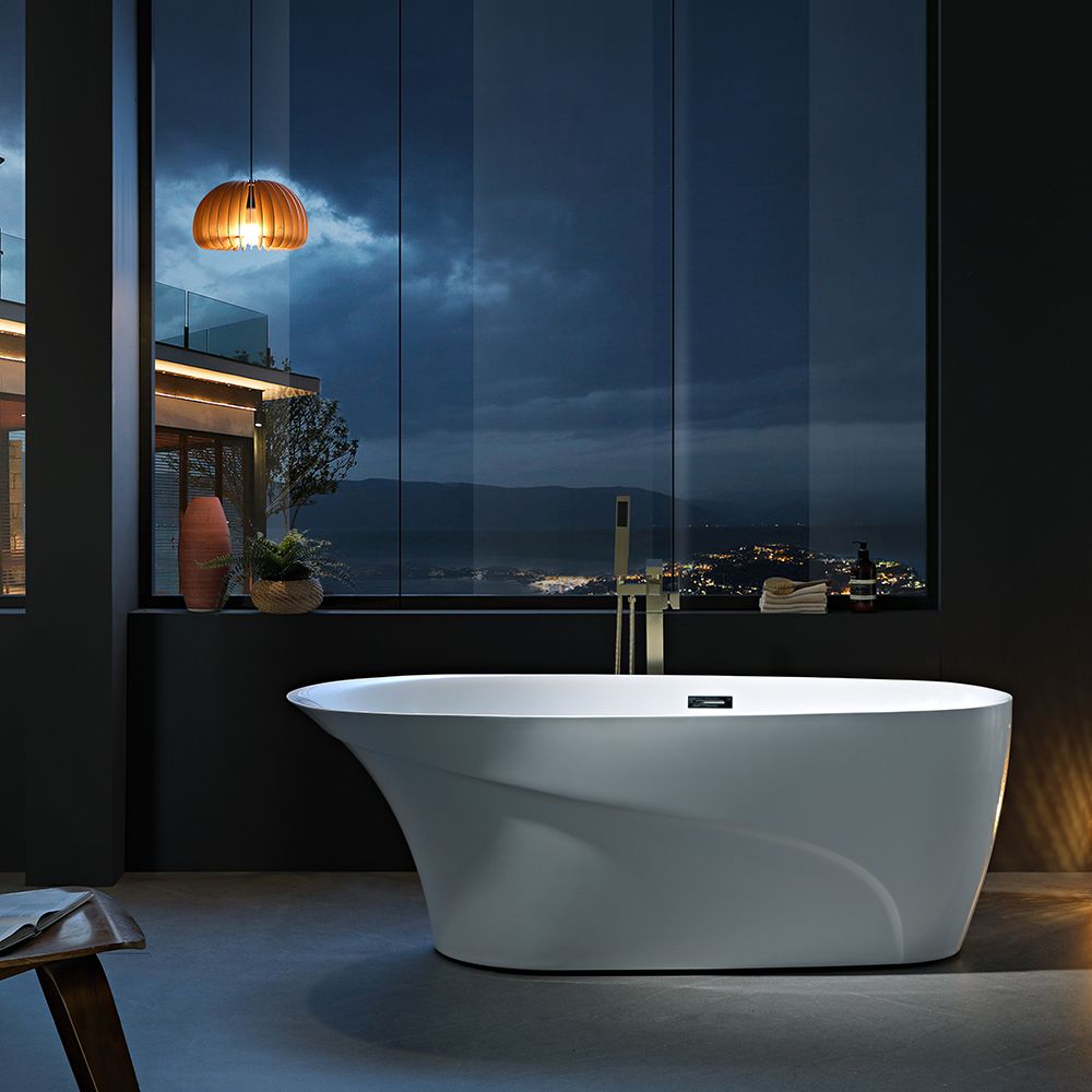KT-8004 Modern Slipper Freestanding Acrylic Bathtub 1700×800×600 mm | Flared Base & Thin Rim Design