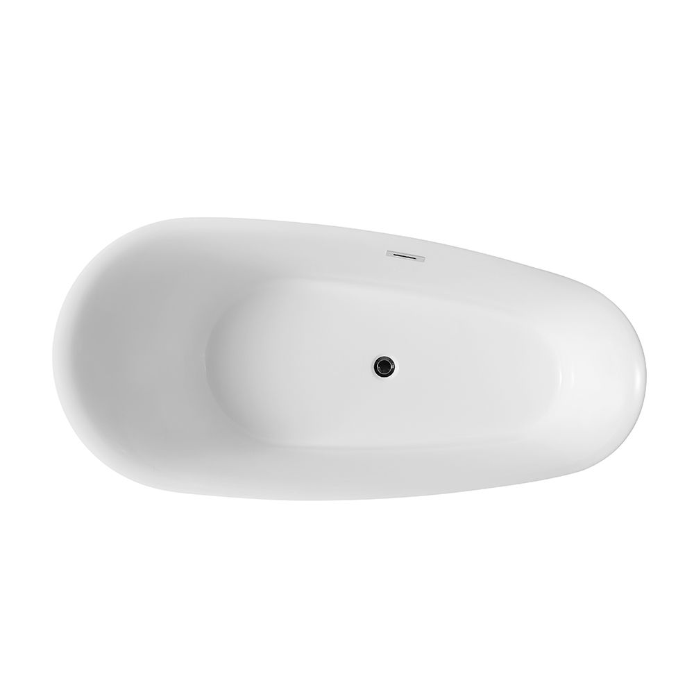 KT-8004 Modern Slipper Freestanding Acrylic Bathtub 1700×800×600 mm | Flared Base & Thin Rim Design