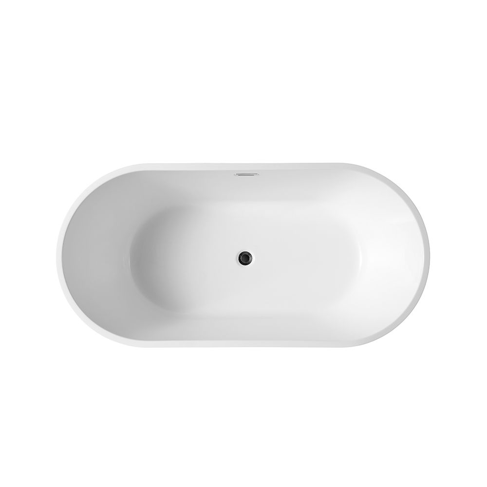 KT‑8021 Matte White Freestanding Acrylic Bathtub  Multiple Sizes, Sleek One Piece Design