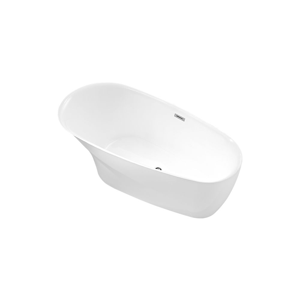 KT-8004 Modern Slipper Freestanding Acrylic Bathtub 1700×800×600 mm | Flared Base & Thin Rim Design