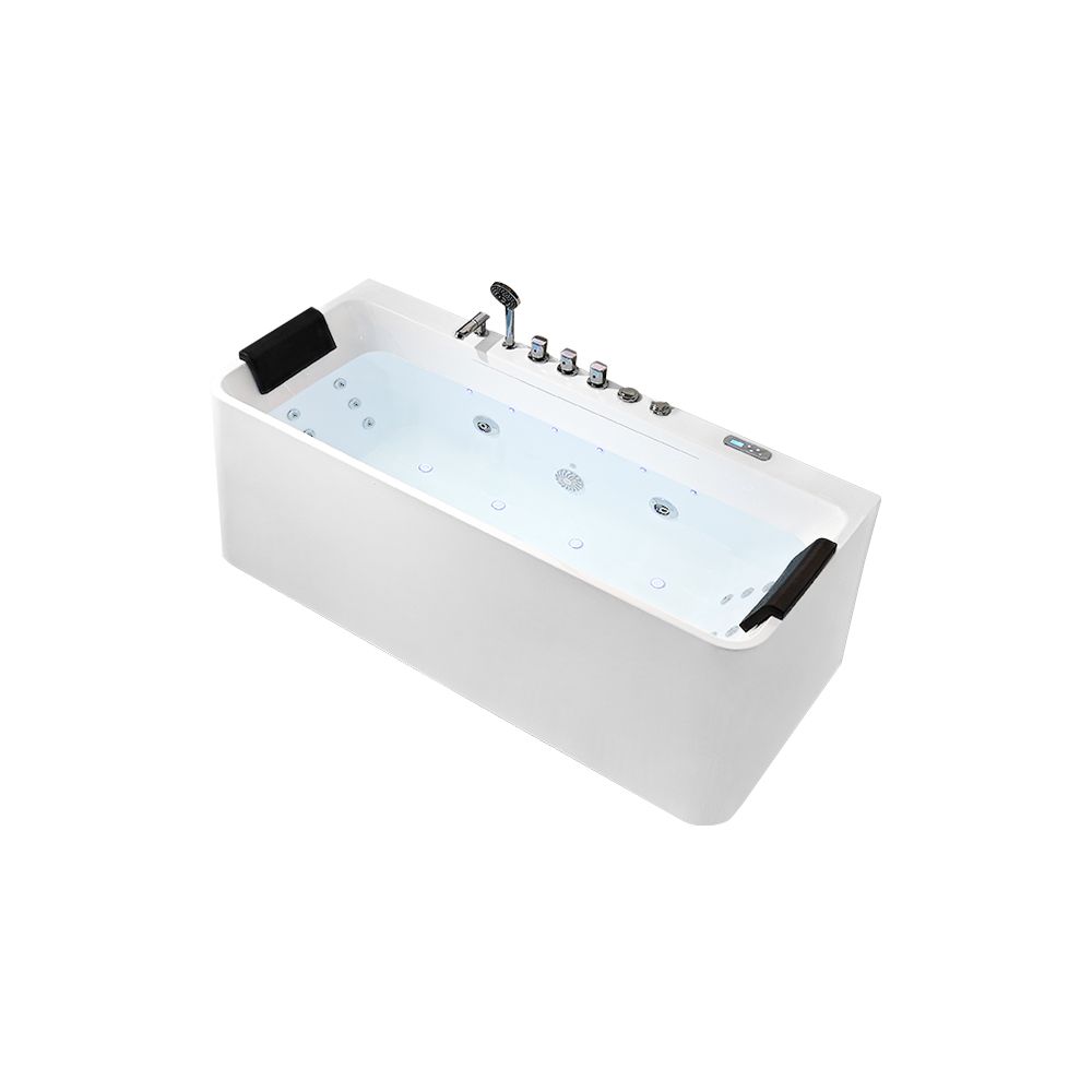 KT-8008 Rectangular Freestanding Whirlpool Massage Bathtub with Dual Headrests – Reinforced Acrylic, Multiple Sizes