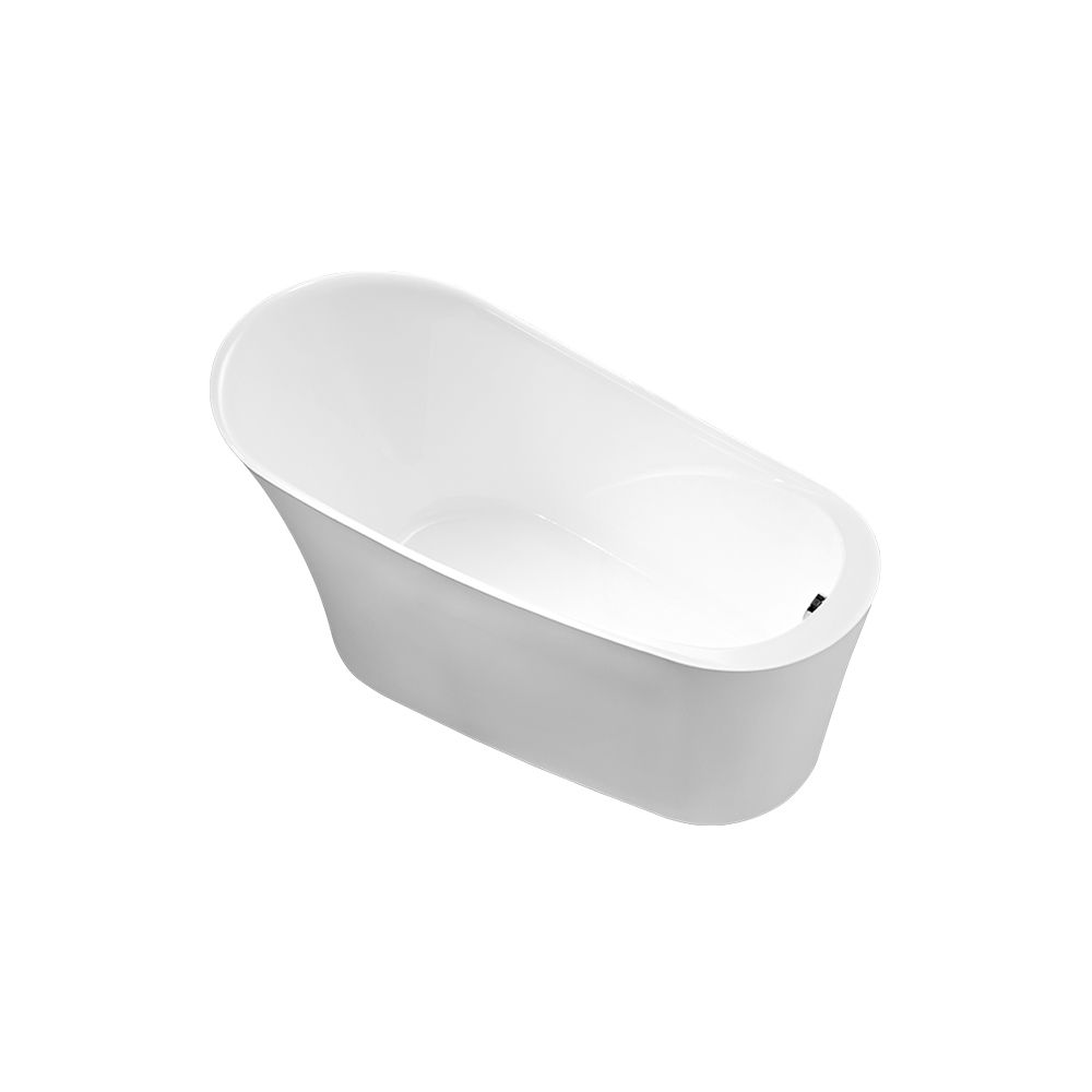 KT-8010 Freestanding Slipper Style Matte White Acrylic Bathtub – Ergonomic One-Piece Soaking Tub