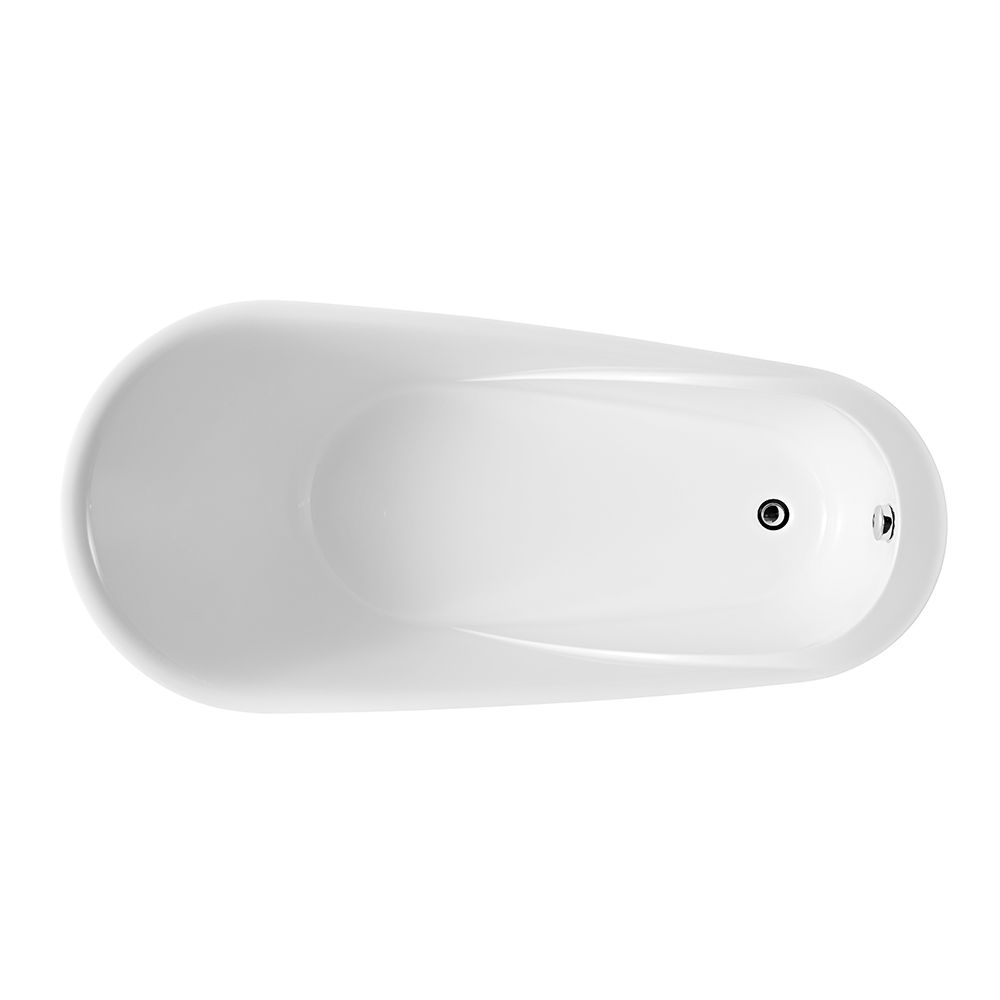 KT-8010 Freestanding Slipper Style Matte White Acrylic Bathtub – Ergonomic One-Piece Soaking Tub