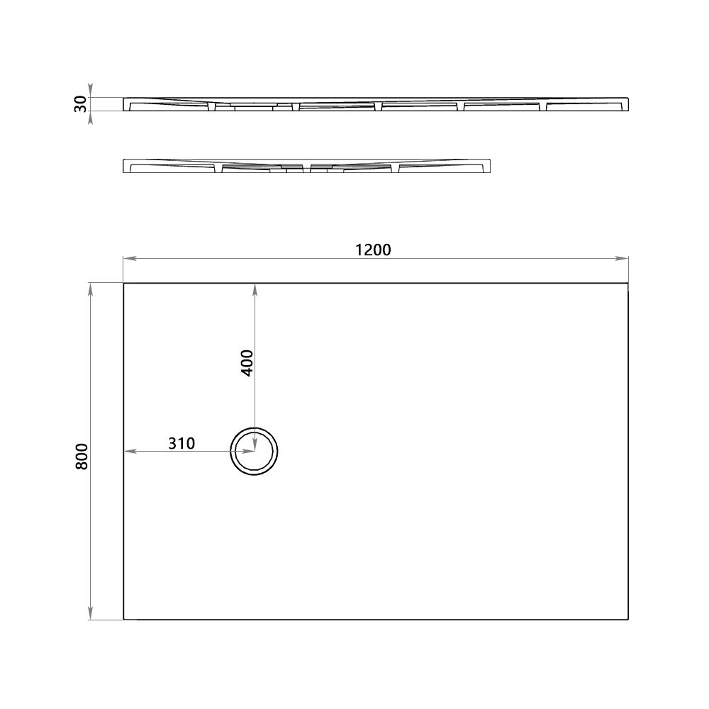 KT-ST023 1200 x 800mm Shower Tray Anti Slip Shower Tray