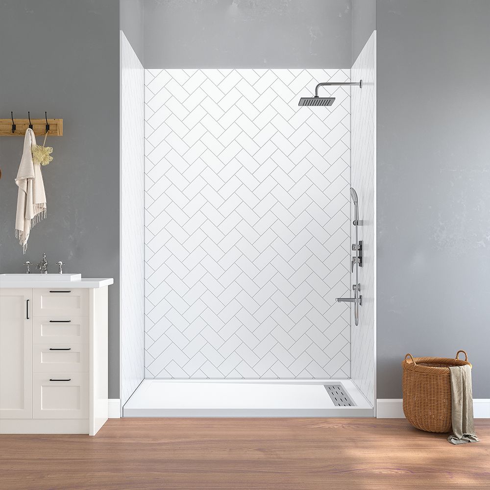 KT-SW005 Bathroom Decoration Customize Solid Surface Shower Walls