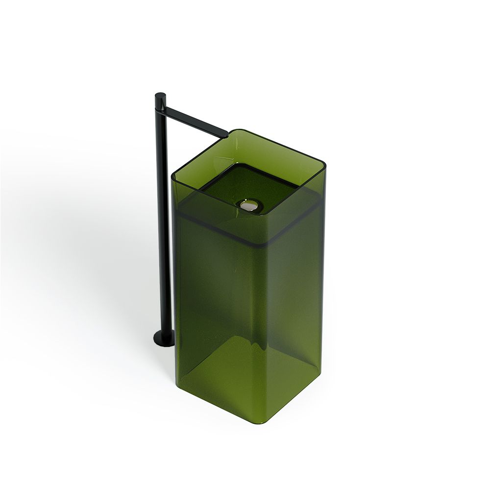 KT-3011R Freestanding Green Transparent Resin Basin
