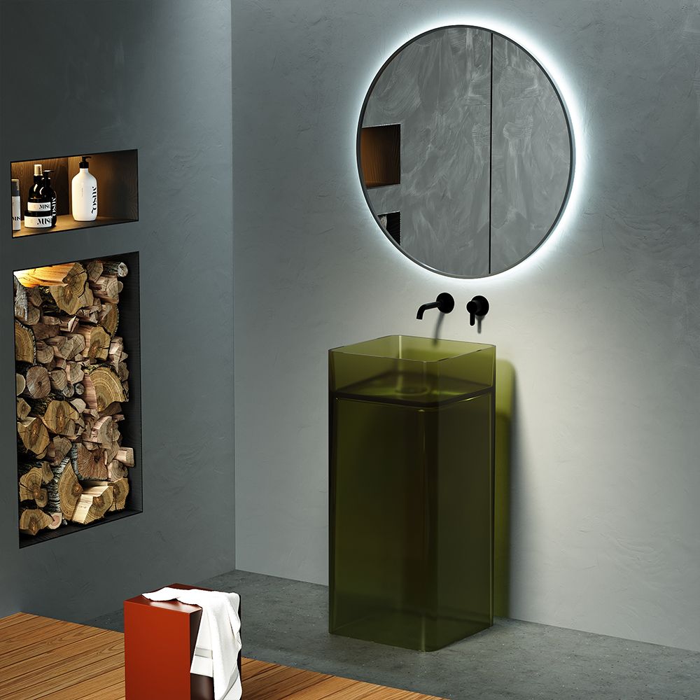 KT-3011R Freestanding Green Transparent Resin Basin
