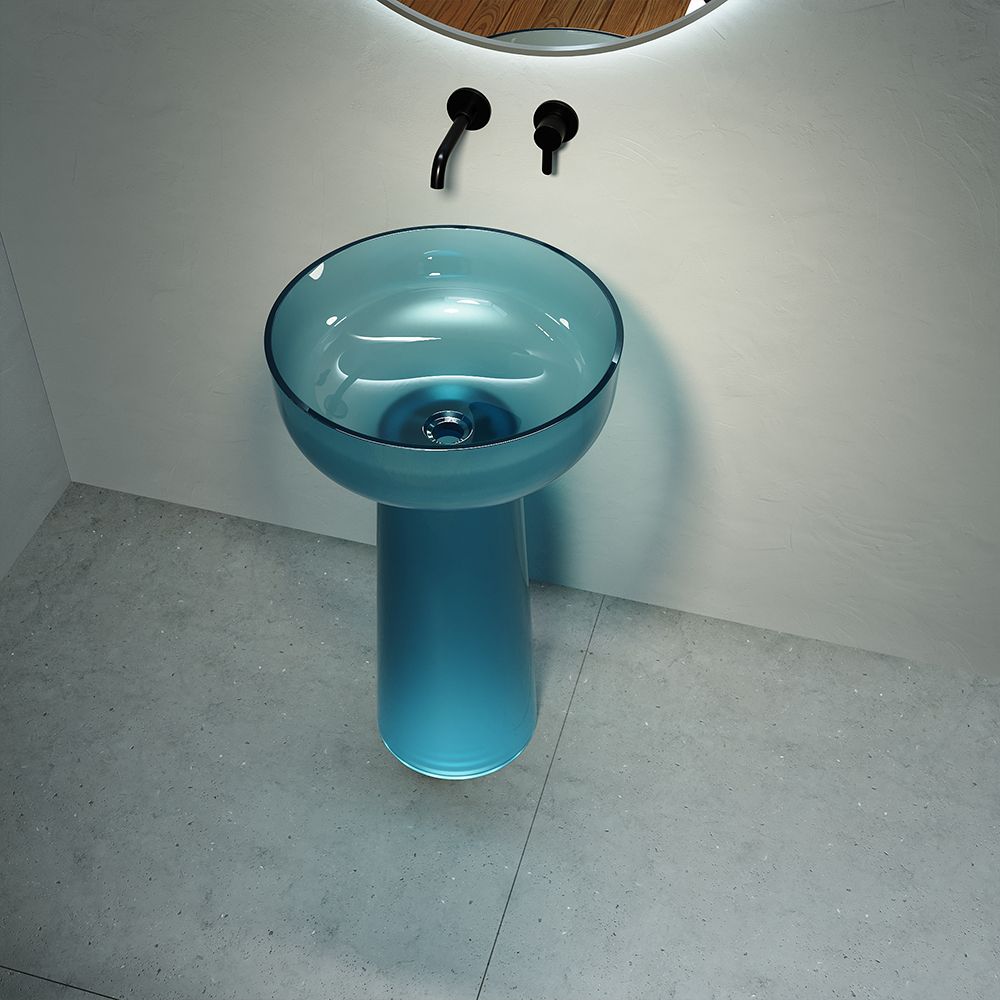 KT-3033R Transparent Bathroom Sink Freestanding Bowl Sink