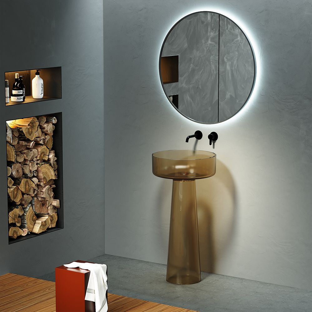 KT-3040R Translucent Resin Customize Stand Alone Wash Basin