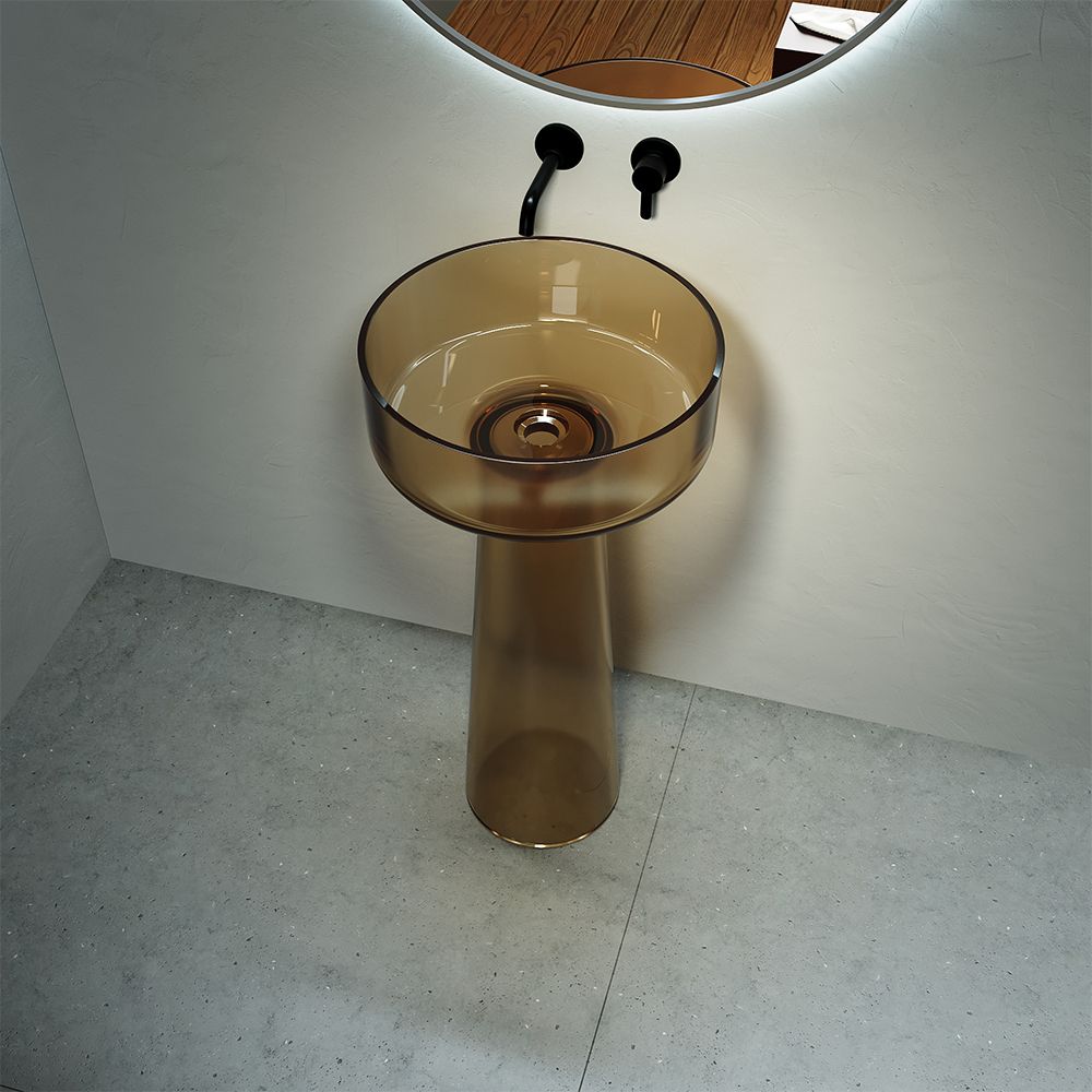 KT-3040R Translucent Resin Customize Stand Alone Wash Basin