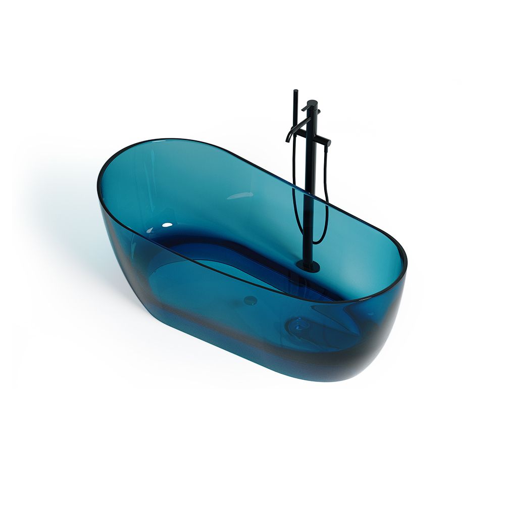 KT-8115R Customize Freestanding Transparent Bathtub Resin Soaking Tub