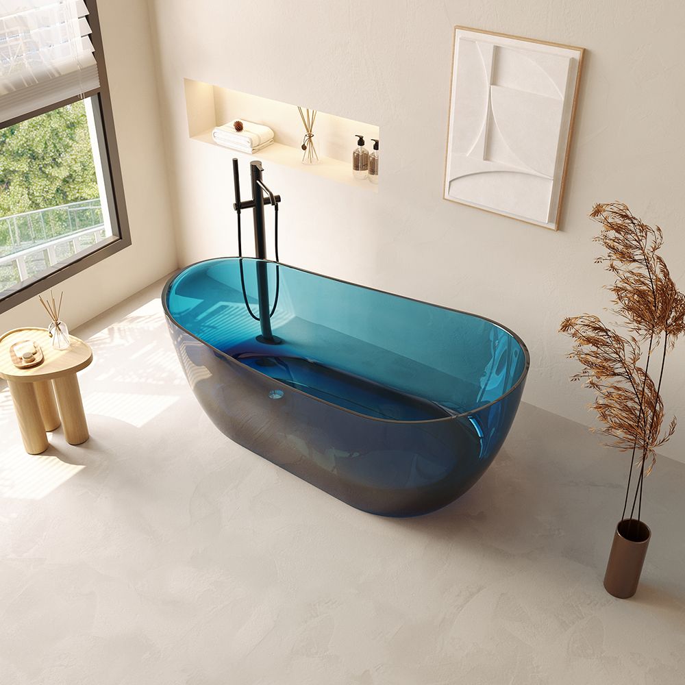 KT-8115R Customize Freestanding Transparent Bathtub Resin Soaking Tub