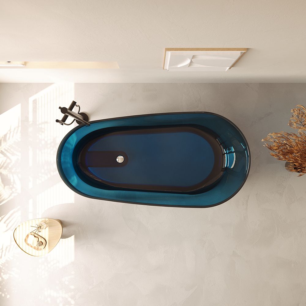 KT-8115R Customize Freestanding Transparent Bathtub Resin Soaking Tub