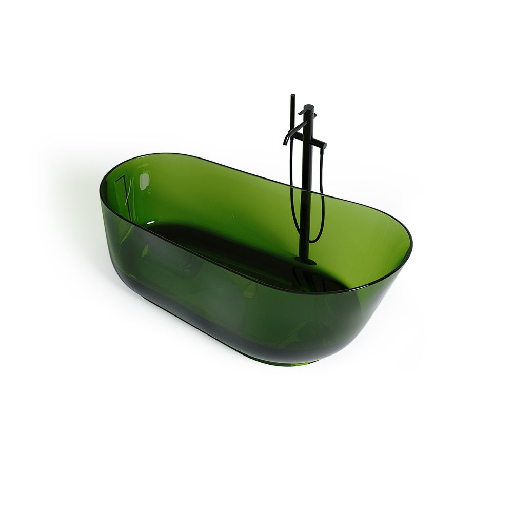 KT‑8207R Transparent Green Resin Freestanding Bathtub