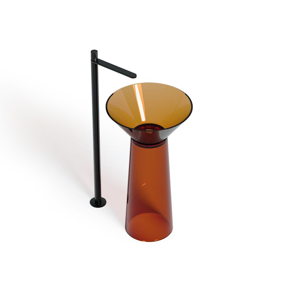 KT-3038R Funnel-Shaped Transparent Freestanding Hand Wash Sink