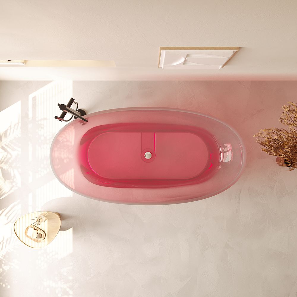 KT-8215R Sakura Pink Transparent Resin Freestanding Bathtub