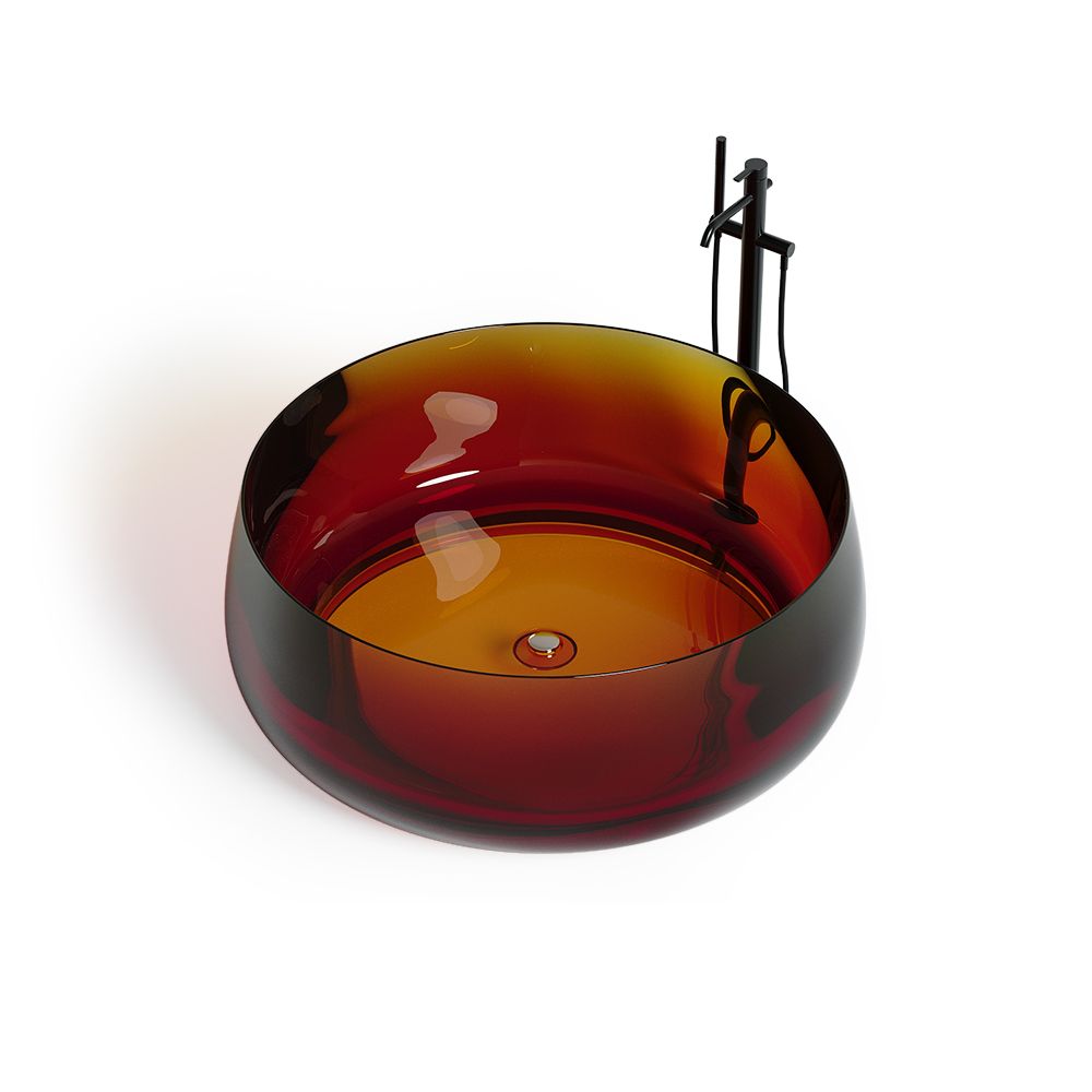 KT‑8216R Tangerine Transparent Resin Freestanding Bathtub