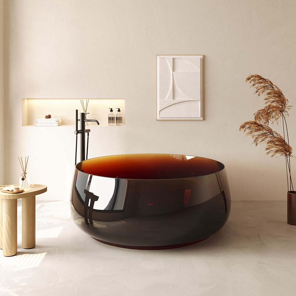 KT‑8216R Tangerine Transparent Resin Freestanding Bathtub