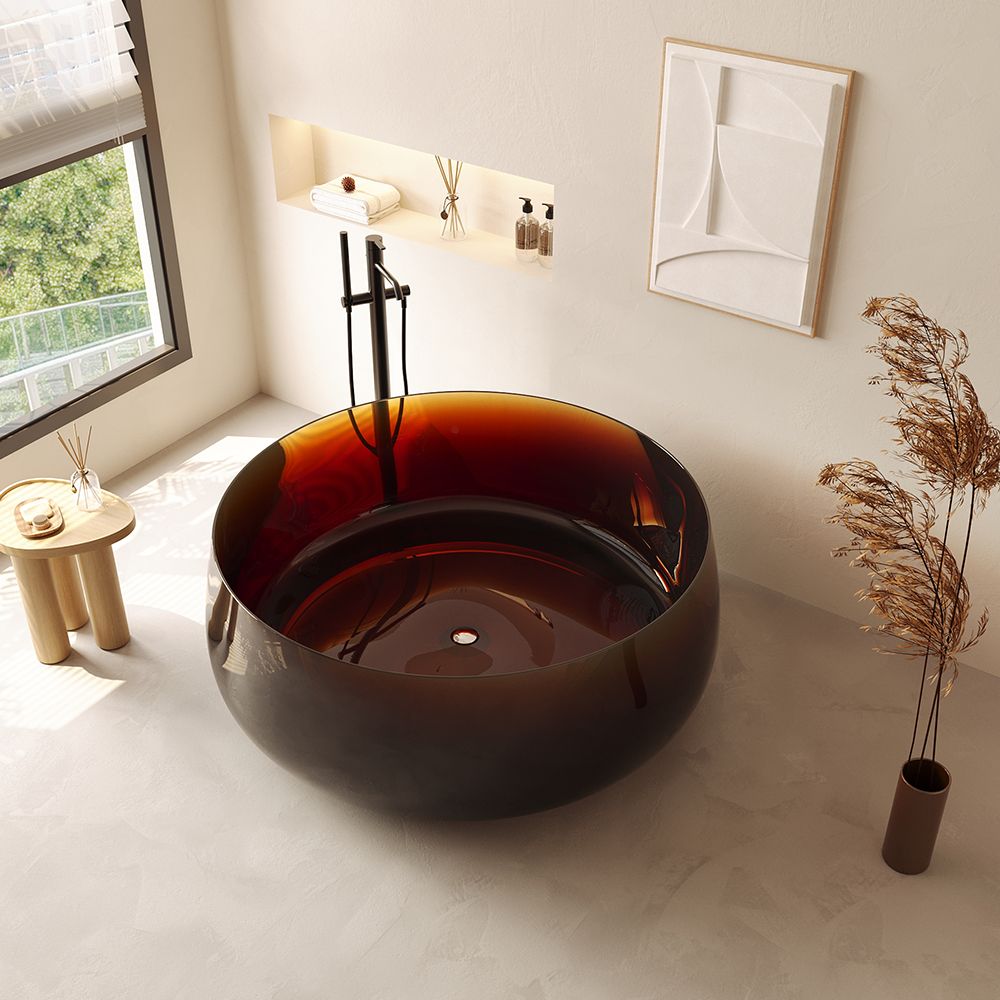 KT‑8216R Tangerine Transparent Resin Freestanding Bathtub