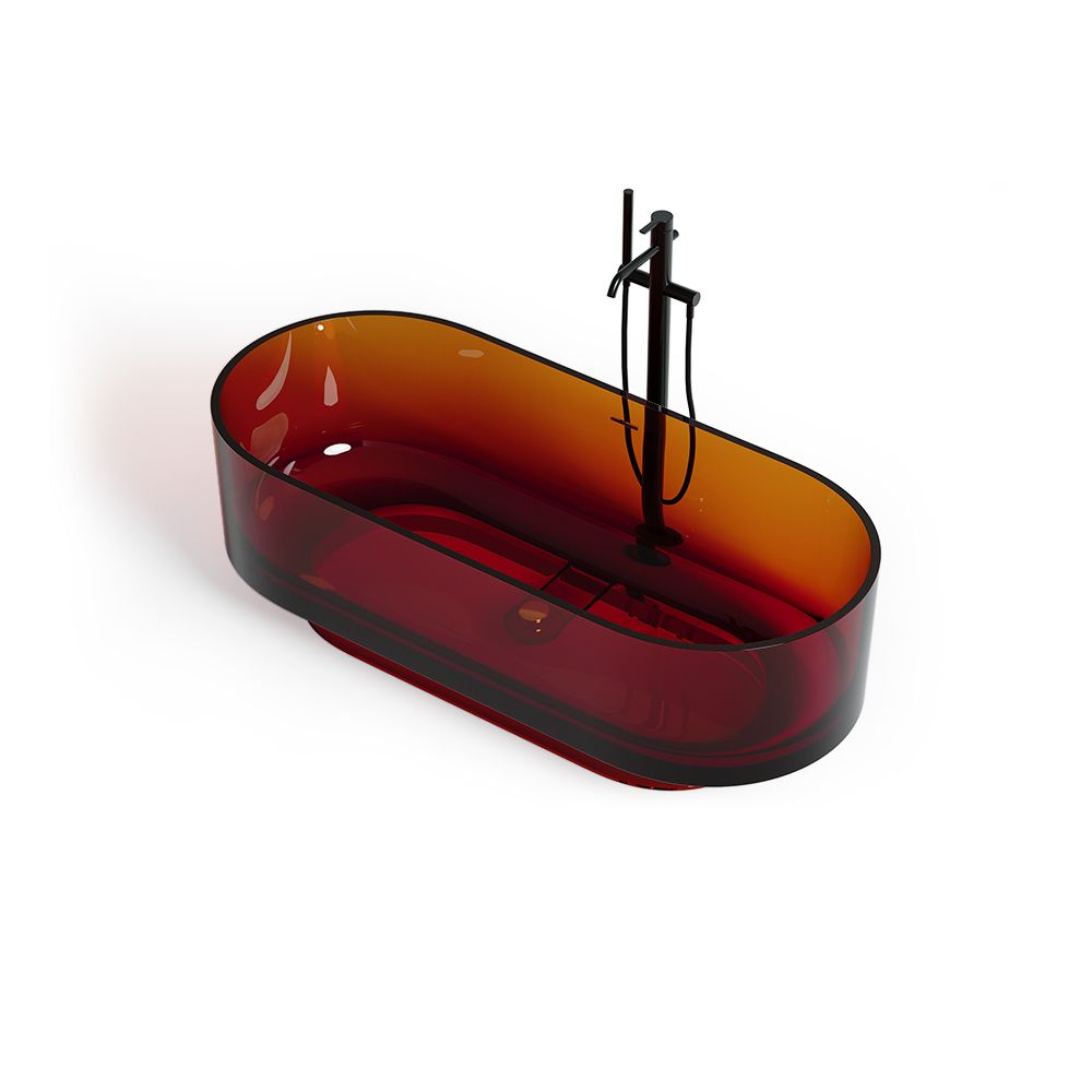 KT‑8217R Transparent Resin Freestanding Tub in Tangerine