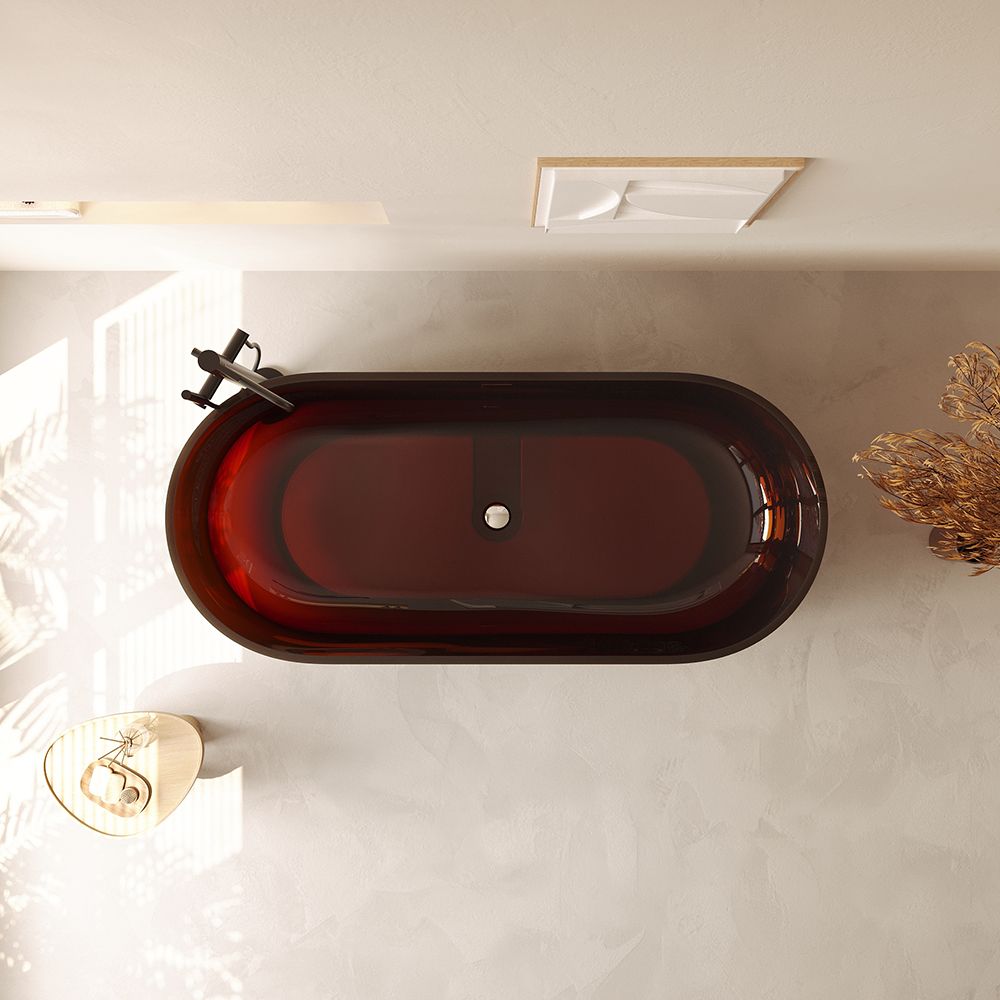 KT‑8217R Transparent Resin Freestanding Tub in Tangerine
