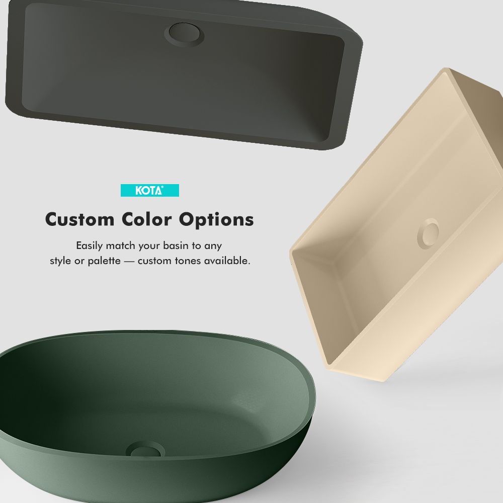 KT-2216 Modern Poly Marble Egg-Shaped Countertop Bathroom Sink Basin