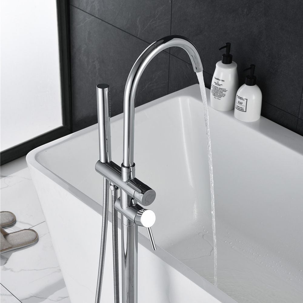 KT-61005 Matt Black Brass Tub Faucet With Hand Shower