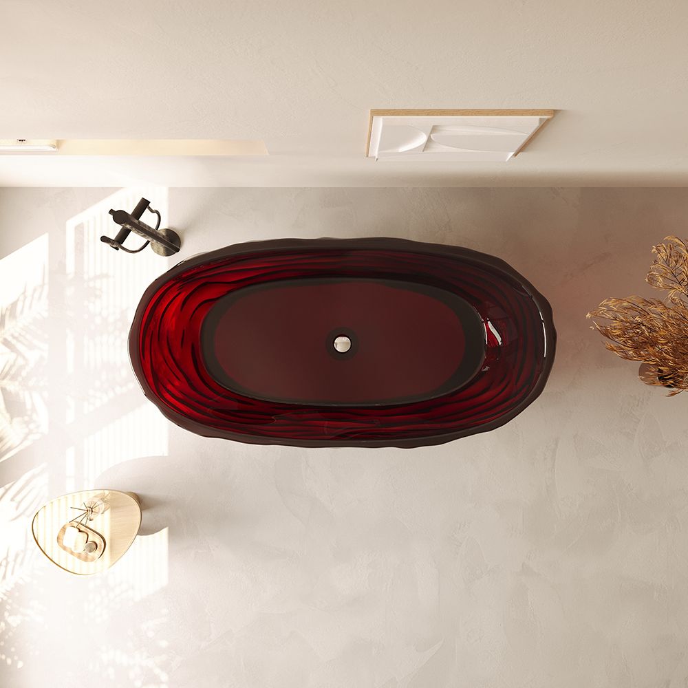 KT-8119R Transparent Resin Freestanding Tub with Wave Texture – Stylish and Durable Bathroom Fixture