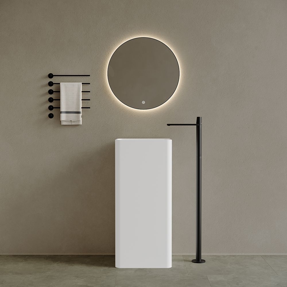 KT-3011 Resin Stone Square Pedestal Freestanding Sink