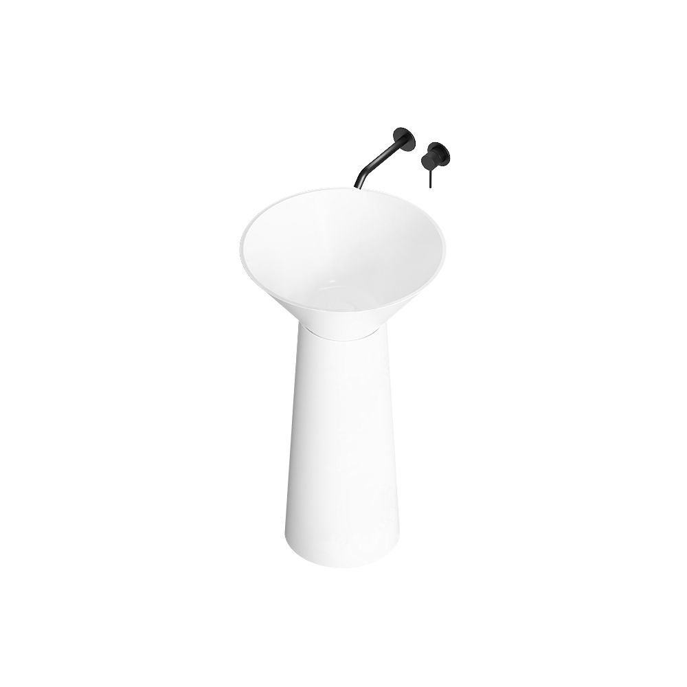 KT-3038 Freestanding Cone Shape Wash Basin in Solid Surface