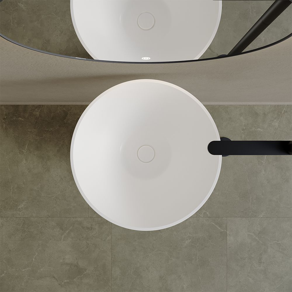 KT-3038 Freestanding Cone Shape Wash Basin in Solid Surface