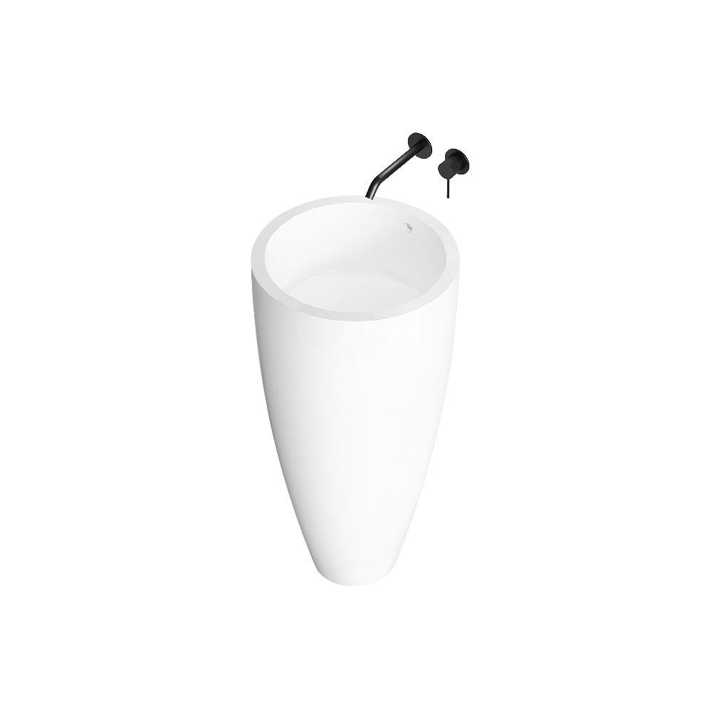 KT-6603 Resin Stone Conical Freestanding Pedestal Wash Basin