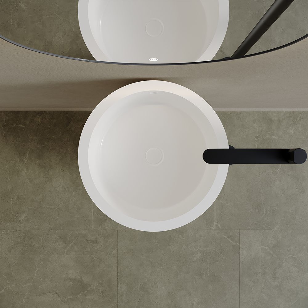 KT-6603 Resin Stone Conical Freestanding Pedestal Wash Basin