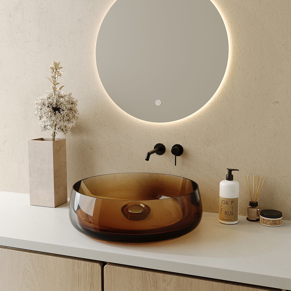 KT-2005R Round Shape Resin Countertop Basin Desert Resin Sink
