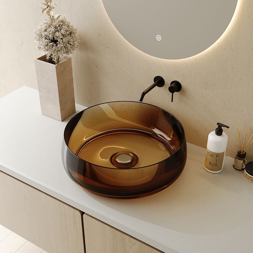 KT-2005R Round Shape Resin Countertop Basin Desert Resin Sink