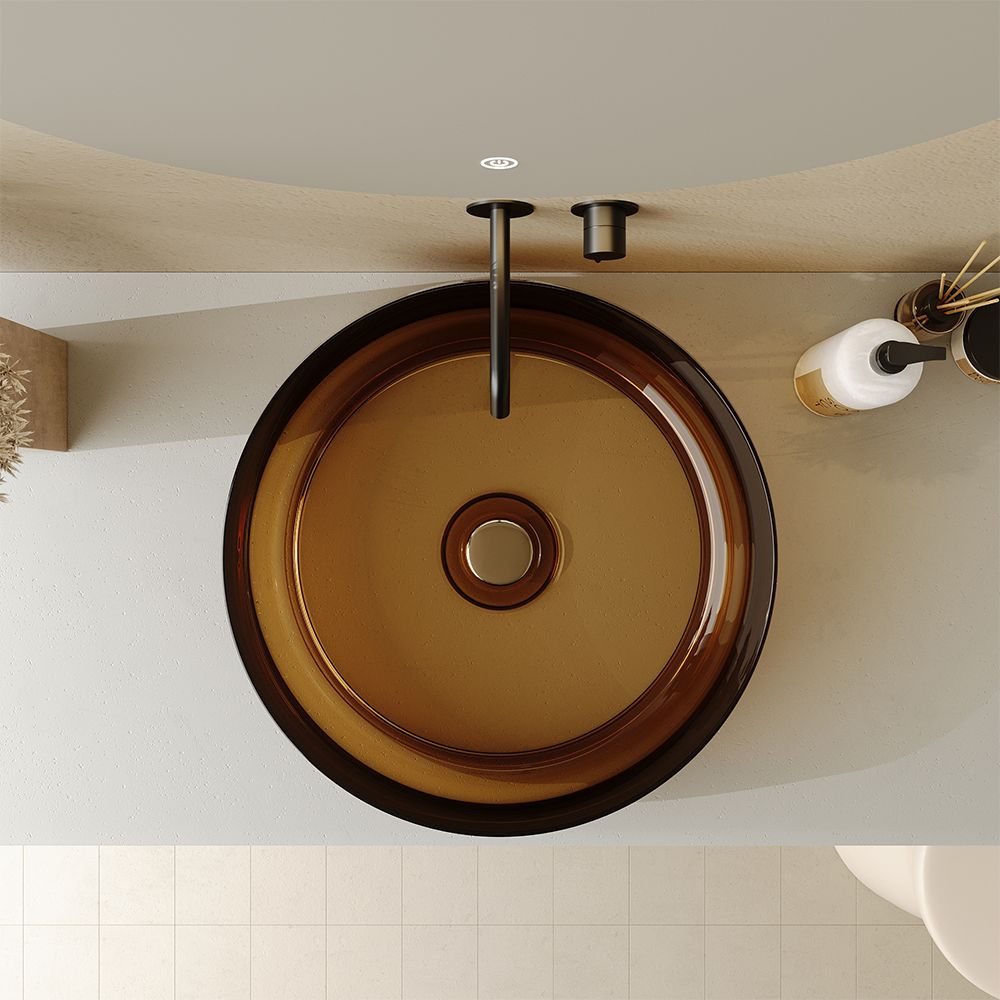 KT-2005R Round Shape Resin Countertop Basin Desert Resin Sink