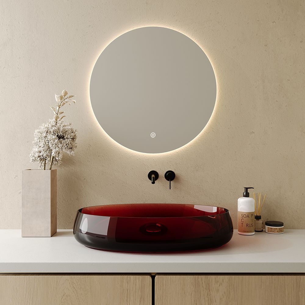 KT-2006R Transparent Oval Countertop Wash Basin Resin Vessel Sink