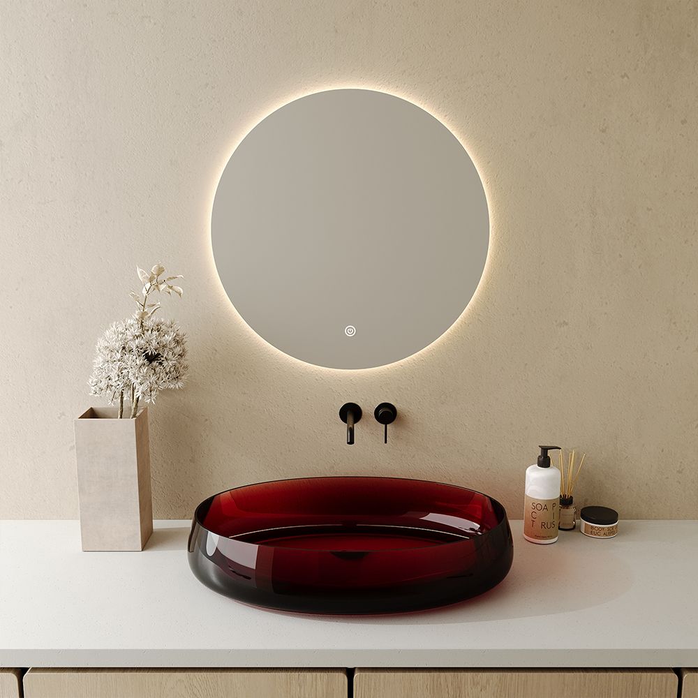 KT-2006R Transparent Oval Countertop Wash Basin Resin Vessel Sink