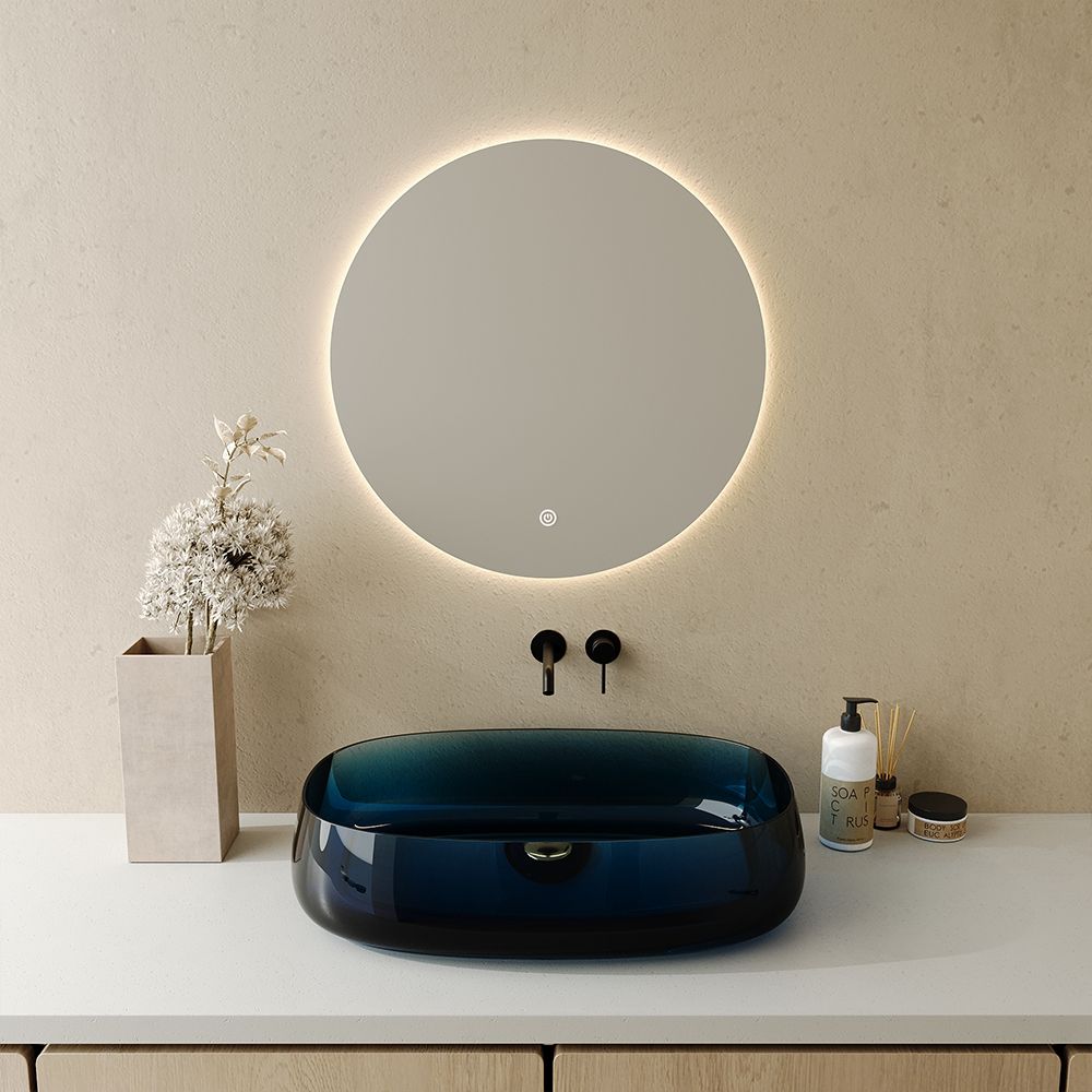 KT-2007R Transparent Modern Vessel Sink Slim Countertop Basin