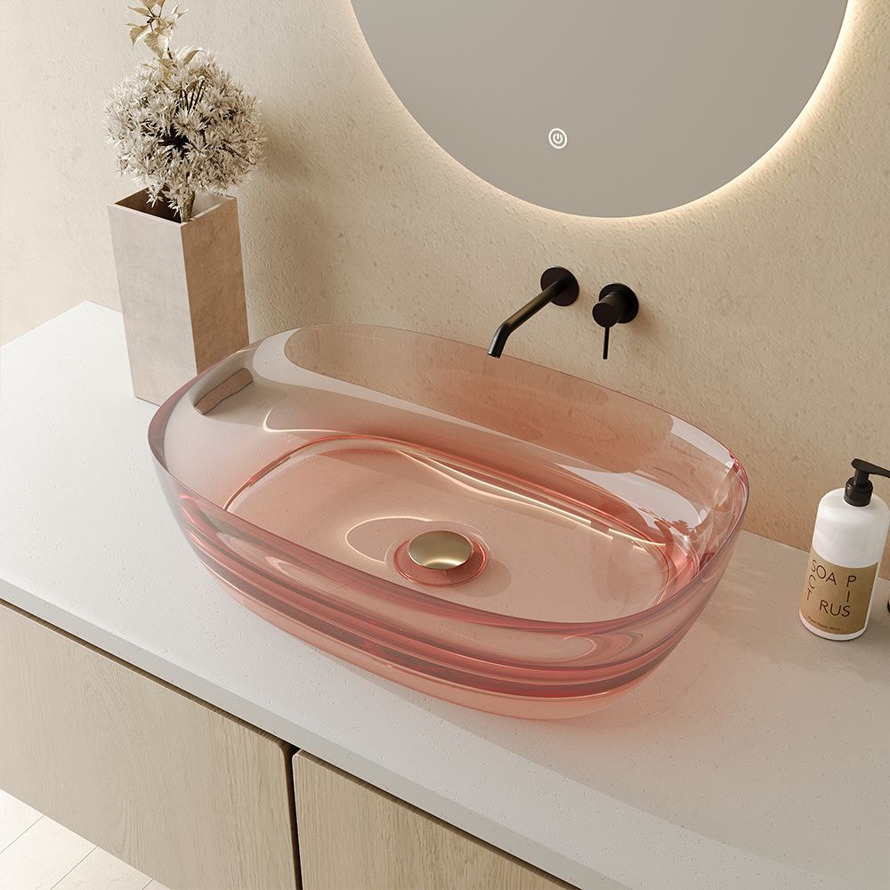 KT-2093R Resin Oval Countertop Basin 600mm Countertop Basin