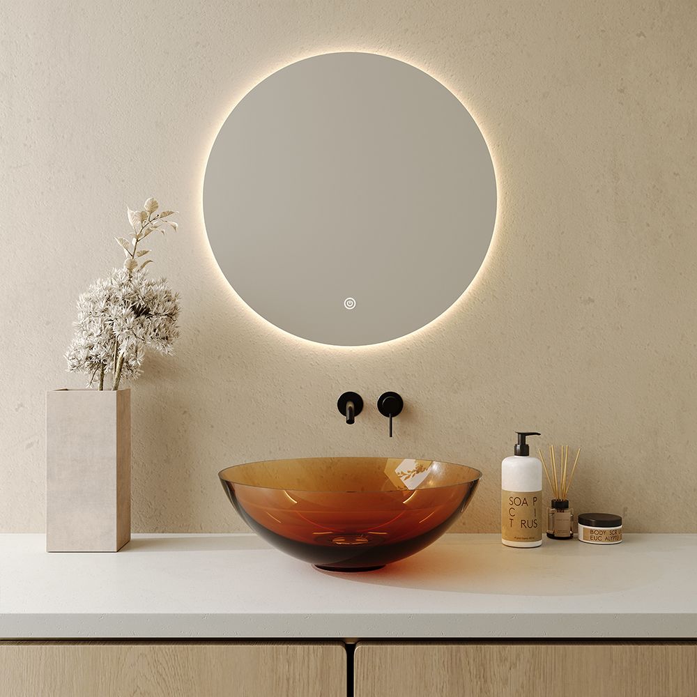 KT-2001R Round Resin Vessel Sink in Vibrant Orange – Stylish Countertop Basin