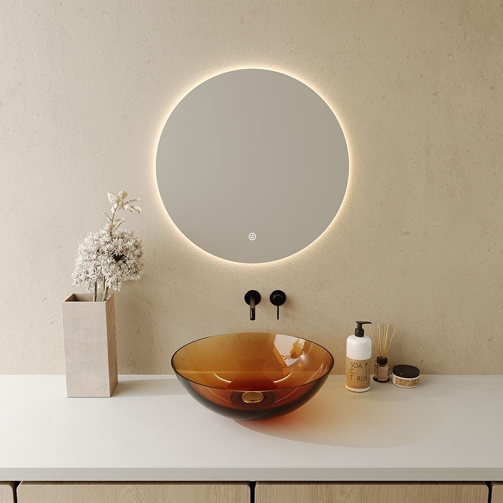 KT-2001R Round Resin Vessel Sink in Vibrant Orange – Stylish Countertop Basin